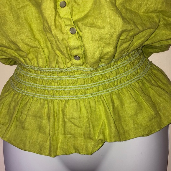 Nine West peasant top with pearl snaps - Picture 3 of 6